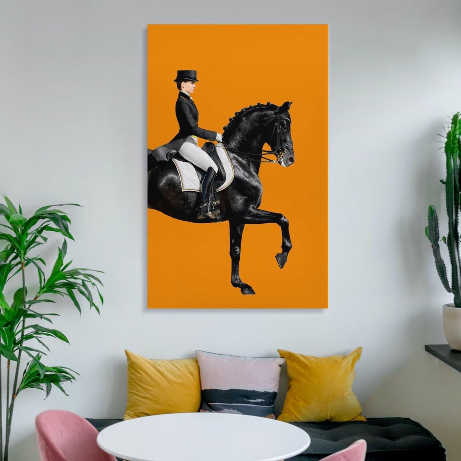 Amazon.co.jp: 抽象的な馬の絵画騎士のキャンバスの絵画モダンな